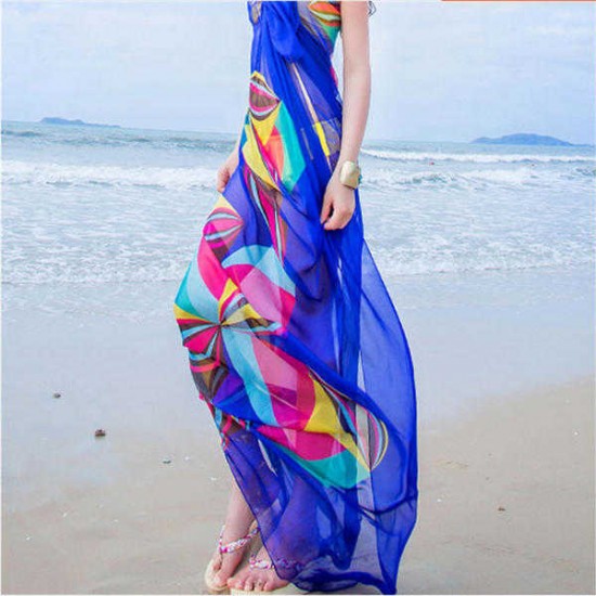 Women Ladies Summer Beach Towel Chiffon Oversized Scarf Sunscreen Towel Shawl Scarves