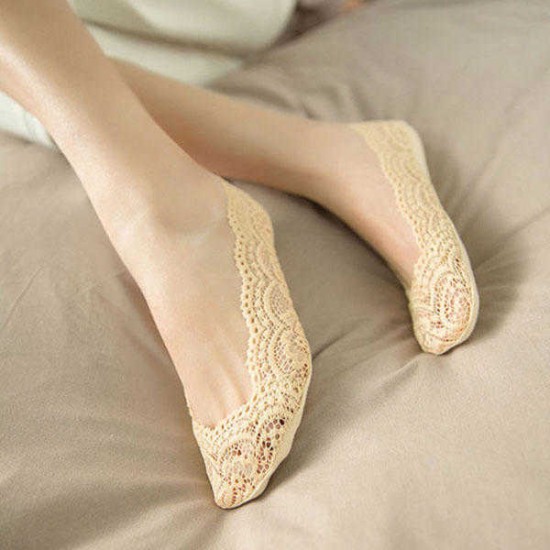 Women Ladies Summer Breathable Lace Invisible Socks Casual Elastic Shallow Low Cut Socks