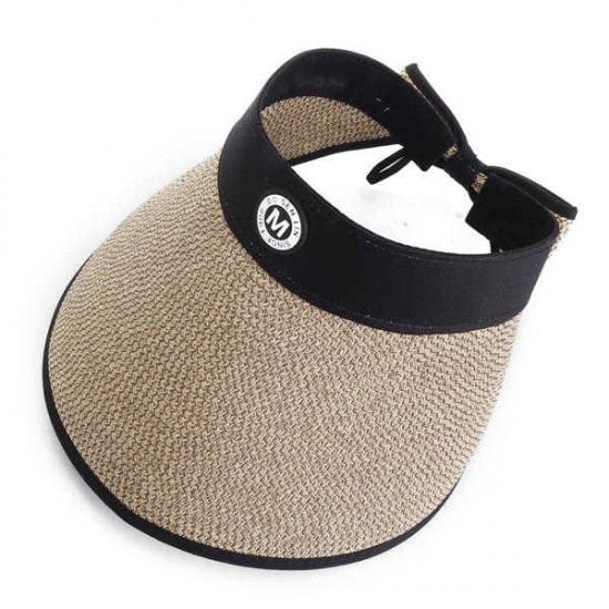 Women Ladies Summer Empty Top Outdoor Flat Hat Casual Match Straw Hat