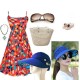 Women Ladies Summer Outdoor Anti-UV Beach Sunscreen Sun Hat Flower Print Caps