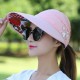 Women Ladies Summer Outdoor Anti-UV Beach Sunscreen Sun Hat Flower Print Caps