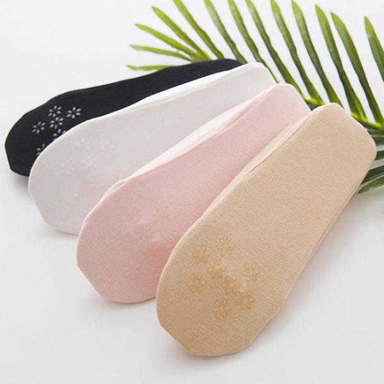 Women Ladies Summer Thin Breathable Boat Socks Casual Non-slip Silicone Invisible Socks