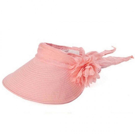 Women Ladies Summer Uv Proof Sun Hat Outdooors Gardening Beach Flower Foldable Visor Hat