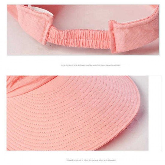 Women Ladies Summer Uv Proof Sun Hat Outdooors Gardening Beach Flower Foldable Visor Hat