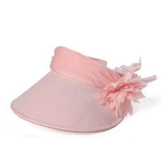 Women Ladies Summer Uv Proof Sun Hat Outdooors Gardening Beach Flower Foldable Visor Hat