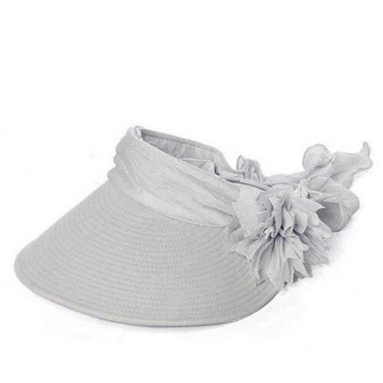 Women Ladies Summer Uv Proof Sun Hat Outdooors Gardening Beach Flower Foldable Visor Hat