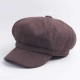 Women Ladies Vintage Octagonal Cap Soft Solid Beret Hat Newsboy Flat Hat