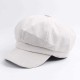 Women Ladies Vintage Octagonal Cap Soft Solid Beret Hat Newsboy Flat Hat