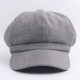 Women Ladies Vintage Octagonal Cap Soft Solid Beret Hat Newsboy Flat Hat