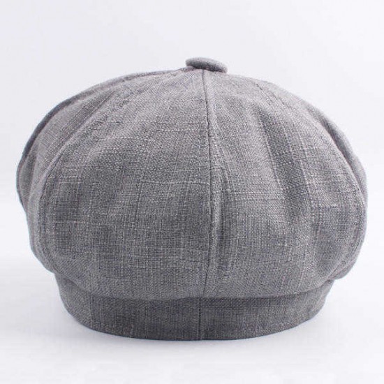 Women Ladies Vintage Octagonal Cap Soft Solid Beret Hat Newsboy Flat Hat