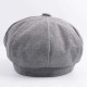 Women Ladies Vintage Octagonal Cap Soft Solid Beret Hat Newsboy Flat Hat