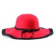 Women Ladies Vintage Wool Felt Flat Wide Brim Top Cap Bow Band Jazz Hat