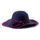 Women Ladies Vintage Wool Felt Flat Wide Brim Top Cap Bow Band Jazz Hat