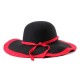 Women Ladies Vintage Wool Felt Flat Wide Brim Top Cap Bow Band Jazz Hat