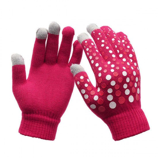 Women Ladies Winter Warm Touch Screen Cute Gloves Fabric Sport Cycling Full-finger Gloves