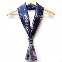 Women Lady Double Layer Chiffon Scarf Vintage Style Printing Long Elegant Scarves Towel