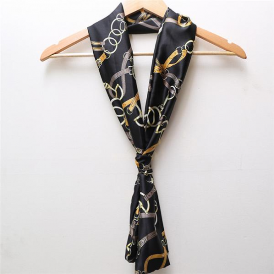 Women Lady Double Layer Chiffon Scarf Vintage Style Printing Long Elegant Scarves Towel