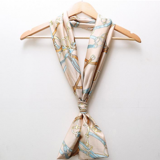 Women Lady Double Layer Chiffon Scarf Vintage Style Printing Long Elegant Scarves Towel