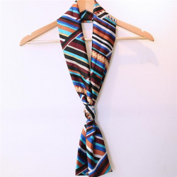 Women Lady Double Layer Chiffon Scarf Vintage Style Printing Long Elegant Scarves Towel