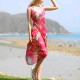 Women Lady Girls Summer Chiffon Floral Print Beach Gowns Long Sun Protaction Shawl Beach Towel