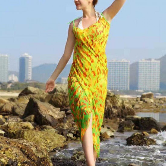 Women Lady Girls Summer Chiffon Floral Print Beach Gowns Long Sun Protaction Shawl Beach Towel