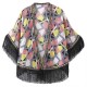 Women Laides Chiffon Flower Printed Tassel Sunscreen Scarf Multifunction Floral Beach Shawls