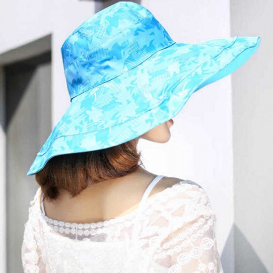 Women Lightweight Wide Birm Bucket Beach Cap Outdoor Sun Protection Fishing Hat Visor