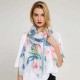 Women Linen Graffiti Wave Point Print Lightweight Scarf Fashion Summer Breathable Shawl