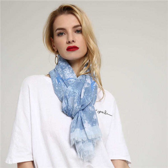 Women Long Warm Printing Dragonfly Pattern Scarf Fashion Outdoor Shawl Scarves