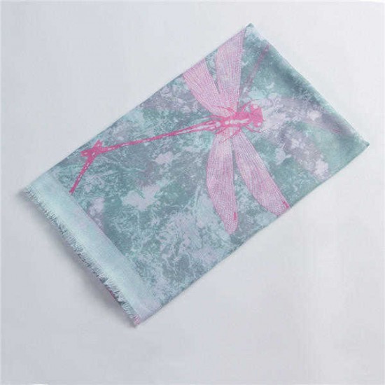 Women Long Warm Printing Dragonfly Pattern Scarf Fashion Outdoor Shawl Scarves