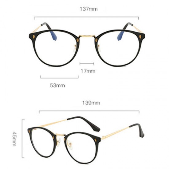 Women Men Casual Metal Frame Optical Glasses Ground Fashion Blue Light Blocking Glasses