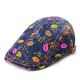 Women Men Cotton Print Beret Peaked Cap Casual Outdoor Windproof Warm Hats Adjustable Casquette Cap