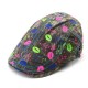 Women Men Cotton Print Beret Peaked Cap Casual Outdoor Windproof Warm Hats Adjustable Casquette Cap