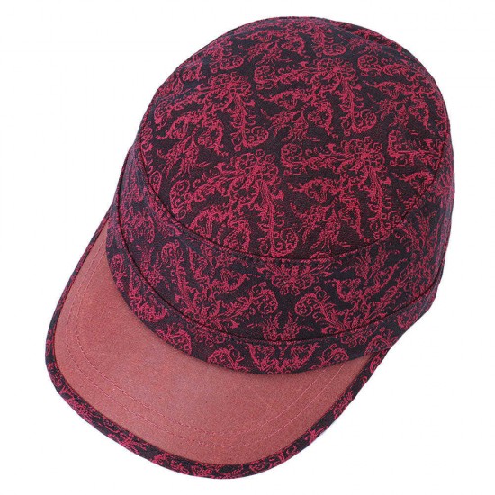 Women Men Cotton Print Sunscreen Flat Hats Outdoor Casual Travle Visor Caps