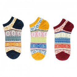 Women Men Ethnic Style Cotton Ankle Socks Casual Elastic Breathable Socks