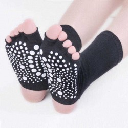 Women Men Five Finger Toes Yoga Socks Bare Heel Toes High Tube Non-Slip Cotton Stocking