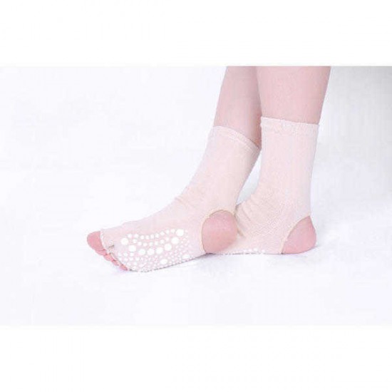 Women Men Five Finger Toes Yoga Socks Bare Heel Toes High Tube Non-Slip Cotton Stocking