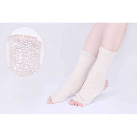 Women Men Five Finger Toes Yoga Socks Bare Heel Toes High Tube Non-Slip Cotton Stocking