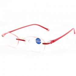 Women Men Frameless Trimming Diamond Reading Glasses Blue Light Blocking Glasses