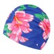 Women Men Plus Size Folding Nylon Print Flexible Swimming Cap Protection Long Hair Cloth Bathing Cap