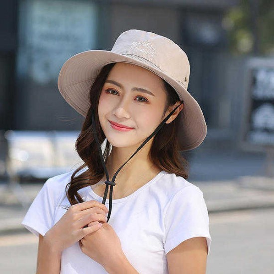 Women Men Summer Wide Brim Sunshade Fisherman Hat Foldable Outdoor Breathable Fisherman Cap