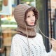 Women Men Thick Knitted Warm Beanie Cap With Earmuffs Hooded Scarf Hooded Neck Cap Women Men Thick Knitted Warm Beanie Cap With Earmuffs Hooded Scarf Hooded Neck Cap