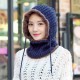 Women Men Thick Knitted Warm Beanie Cap With Earmuffs Hooded Scarf Hooded Neck Cap Women Men Thick Knitted Warm Beanie Cap With Earmuffs Hooded Scarf Hooded Neck Cap