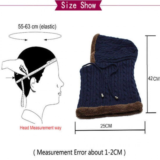Women Men Thick Knitted Warm Beanie Cap With Earmuffs Hooded Scarf Hooded Neck Cap Women Men Thick Knitted Warm Beanie Cap With Earmuffs Hooded Scarf Hooded Neck Cap