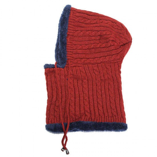 Women Men Thick Knitted Warm Beanie Cap With Earmuffs Hooded Scarf Hooded Neck Cap Women Men Thick Knitted Warm Beanie Cap With Earmuffs Hooded Scarf Hooded Neck Cap