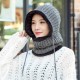 Women Men Thick Knitted Warm Beanie Cap With Earmuffs Hooded Scarf Hooded Neck Cap Women Men Thick Knitted Warm Beanie Cap With Earmuffs Hooded Scarf Hooded Neck Cap