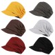 Women Men Unisex Warm Side Pleated Peaked Pile Cap Casual Stylish Solid Cotton Octagon Beret Hat