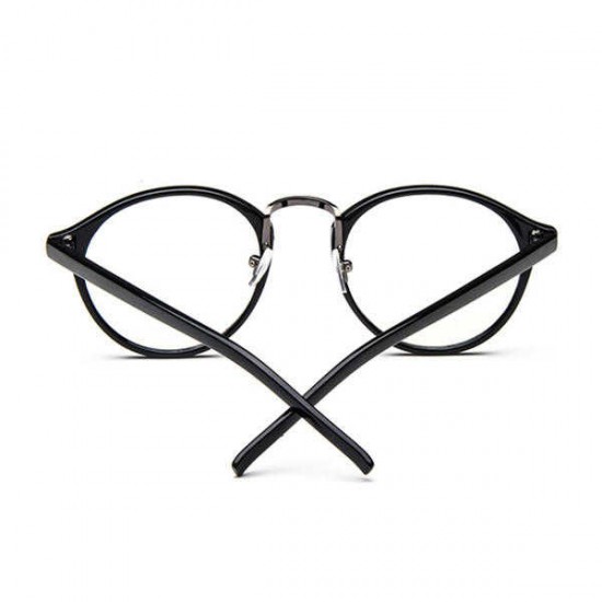 Women Mens Clear Lens Glasses Vintage Round Frame Matal Retro Plain Reading Glasses