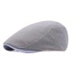 Women Mens Cotton Solid Beret Caps Casual Adjustable Forward Hat Peaked Cap