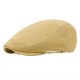 Women Mens Cotton Solid Beret Caps Casual Adjustable Forward Hat Peaked Cap